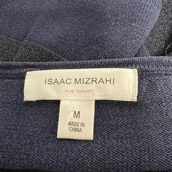 Issac Mizrahi For Target Womens Pullover Sweater Blue Stripe 3/4 Sleeve Sheer M - Picture 10 of 10